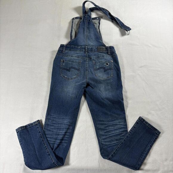 Zanadi Womens Denim Overalls Medium Distressed Stretch Y2K Retro Streetwear Cute - Picture 9 of 10